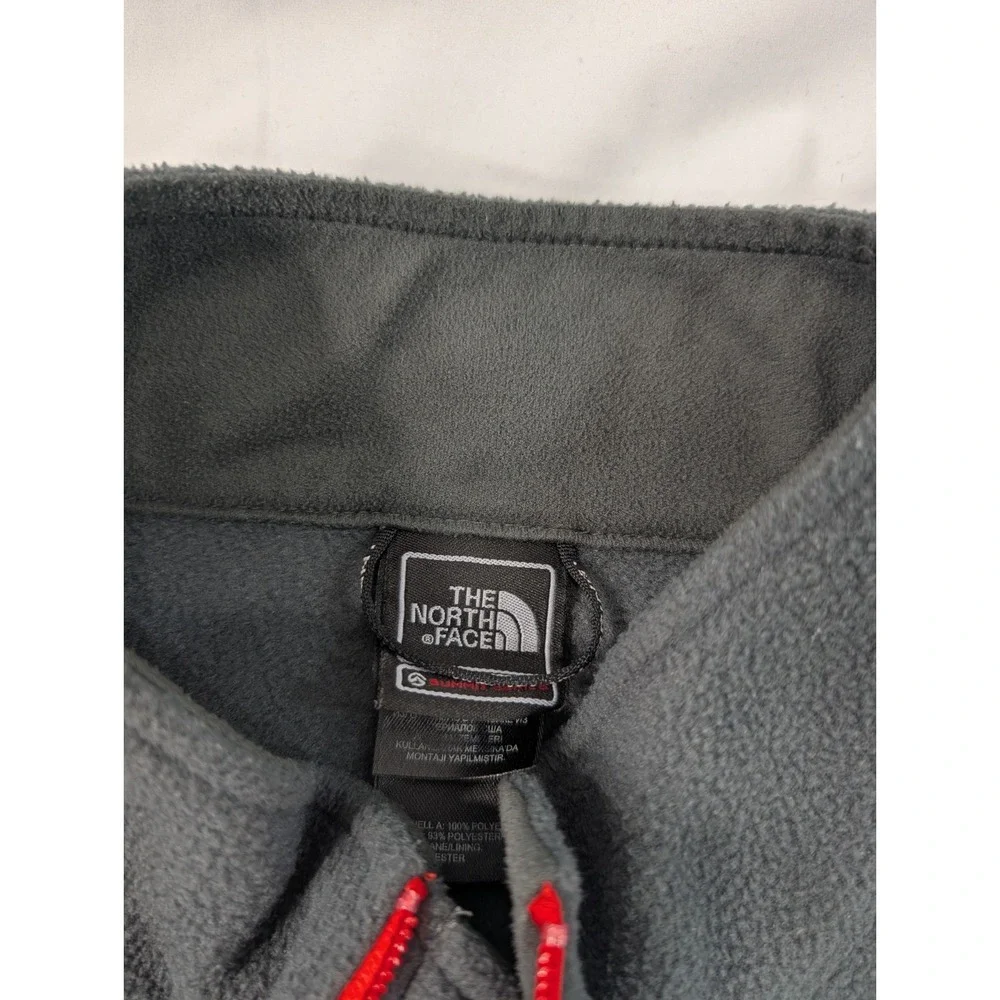 The North Face Summit Series Fleece Jacket Mens Medium Gray Red Full Zip Outdoor